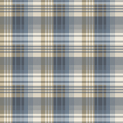 Mulberry Ancient Tartan - Indigo By Mulberry | Icons Wallcoverings | Plaid / Check Wallcovering