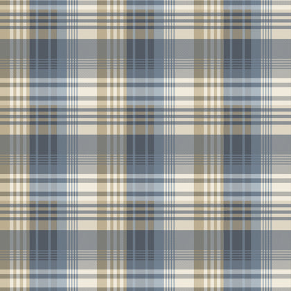 Mulberry Ancient Tartan - Indigo By Mulberry | Icons Wallcoverings | Plaid / Check Wallcovering