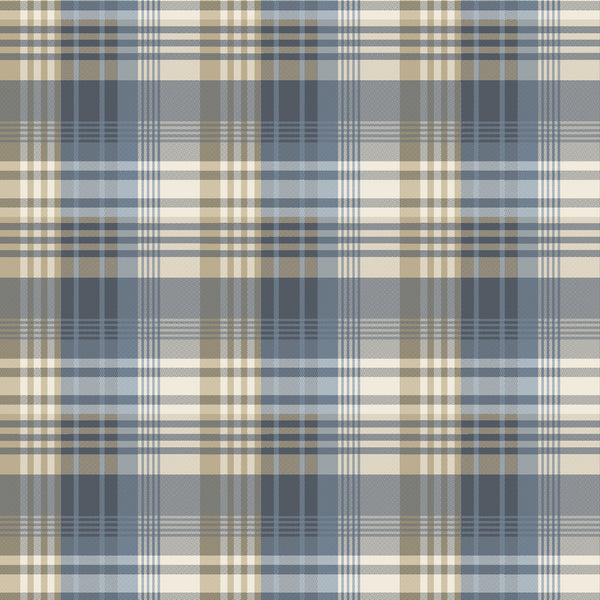 Mulberry Ancient Tartan - Indigo By Mulberry | Icons Wallcoverings | Plaid / Check Wallcovering