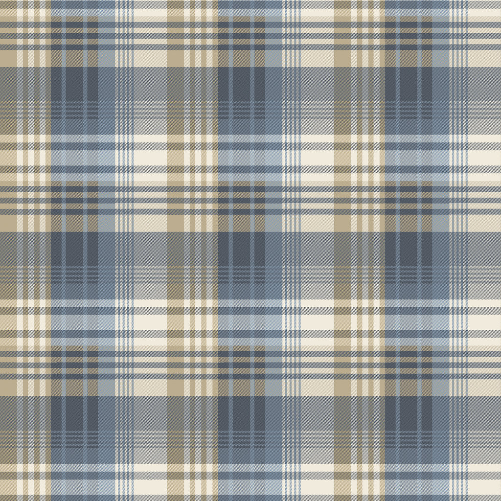Mulberry Ancient Tartan - Indigo By Mulberry | Icons Wallcoverings | Plaid / Check Wallcovering