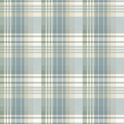 Mulberry Ancient Tartan - Aqua By Mulberry | Icons Wallcoverings | Plaid / Check Wallcovering