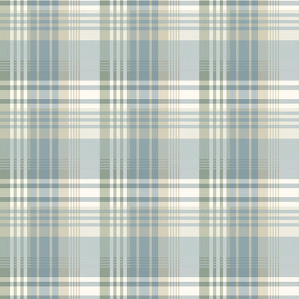 Mulberry Ancient Tartan - Aqua By Mulberry | Icons Wallcoverings | Plaid / Check Wallcovering