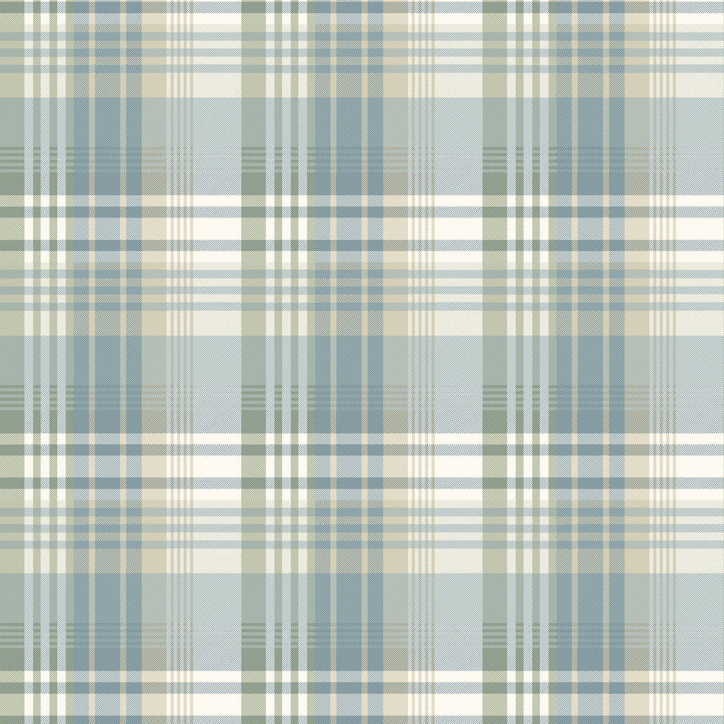 Mulberry Ancient Tartan - Aqua By Mulberry | Icons Wallcoverings | Plaid / Check Wallcovering