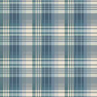 Mulberry Ancient Tartan - Teal By Mulberry | Icons Wallcoverings | Plaid / Check Wallcovering