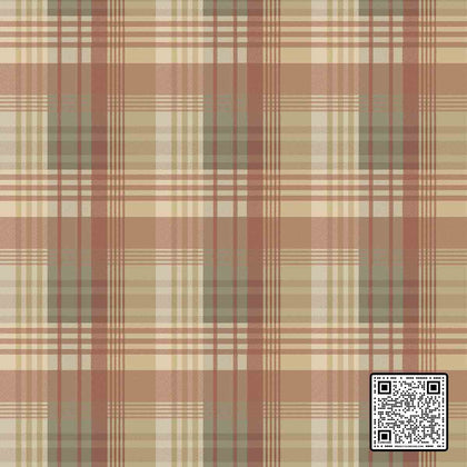 Mulberry Ancient Tartan - Lovat/Red By Mulberry | Icons Wallcoverings | Plaid / Check Wallcovering