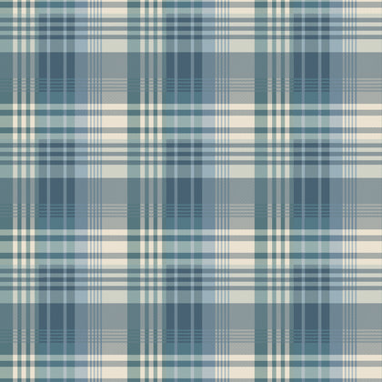 Mulberry Ancient Tartan - Teal By Mulberry | Icons Wallcoverings | Plaid / Check Wallcovering
