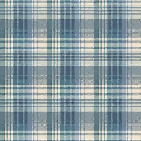 Mulberry Ancient Tartan - Teal By Mulberry | Icons Wallcoverings | Plaid / Check Wallcovering