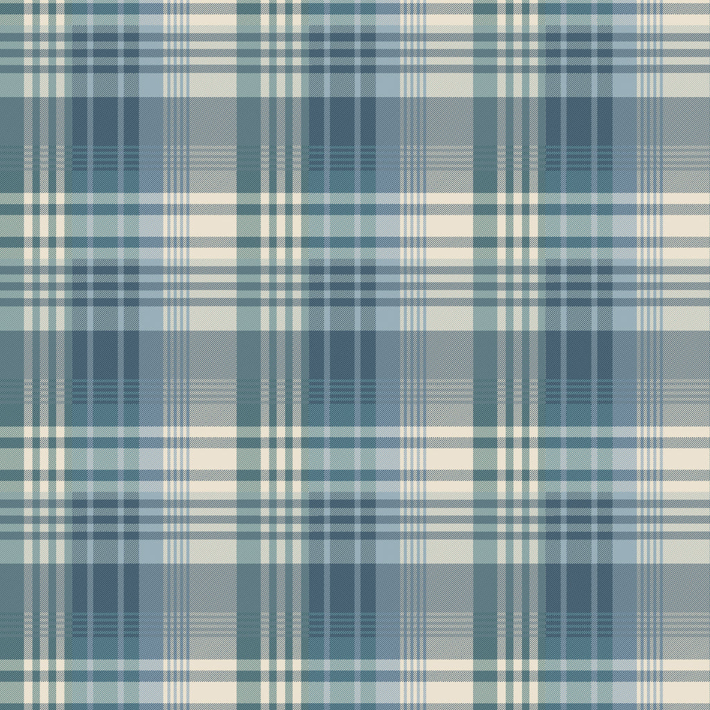 Mulberry Ancient Tartan - Teal By Mulberry | Icons Wallcoverings | Plaid / Check Wallcovering