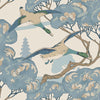Grand Flying Ducks - Blue  By Mulberry | Icons Wallpapers |Novelty Flora & Fauna Wallcovering