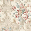 Floral Rococo - Lovat/Red By Mulberry | Icons Wallcoverings | Botanical & Floral Wallcovering