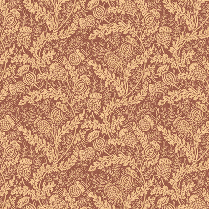 Mulberry Thistle - Plum Red By Mulberry | Print Club Wallcovering |Botanical & Floral  Wallcovering