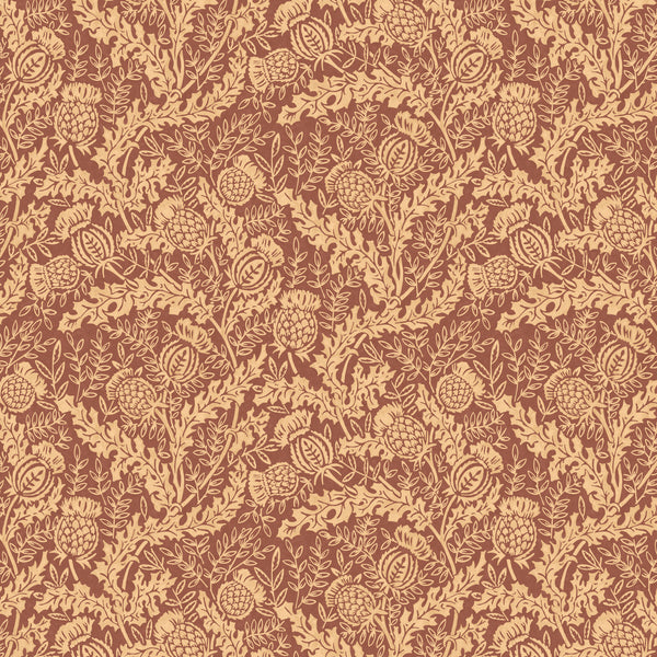 Mulberry Thistle - Plum Red By Mulberry | Print Club Wallcovering |Botanical & Floral  Wallcovering