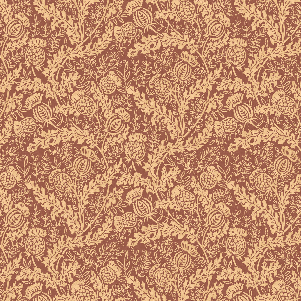Mulberry Thistle - Plum Red By Mulberry | Print Club Wallcovering |Botanical & Floral  Wallcovering