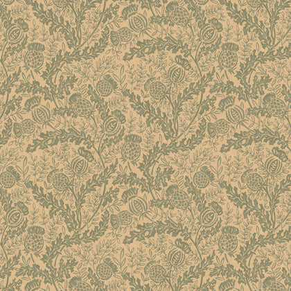 Mulberry Thistle - Teal Teal By Mulberry | Print Club Wallcovering |Botanical & Floral  Wallcovering
