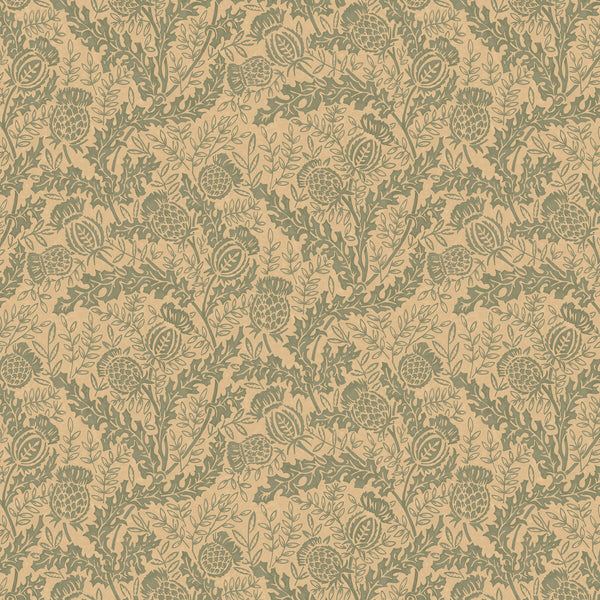 Mulberry Thistle - Teal Teal By Mulberry | Print Club Wallcovering |Botanical & Floral  Wallcovering