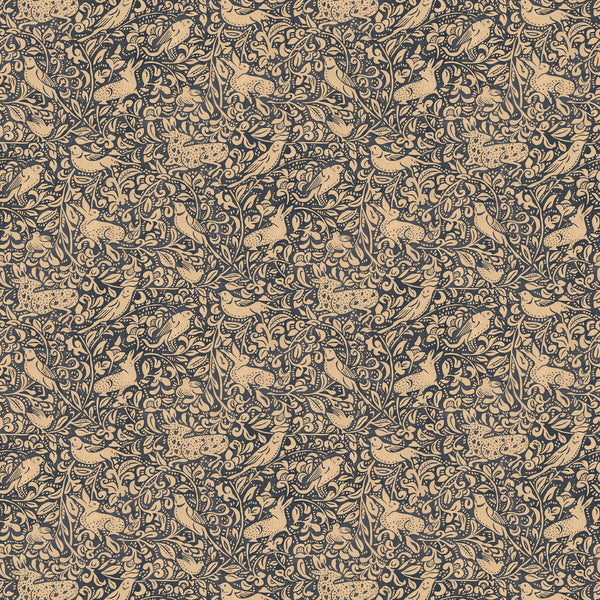 Hedgerow - Indigo Blue By Mulberry | Print Club Wallcovering |  Wallcovering