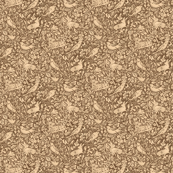 Hedgerow - Espresso Brown By Mulberry | Print Club Wallpaper |  Wallcovering