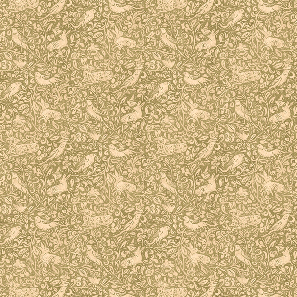 Hedgerow - Moss Green By Mulberry | Print Club Wallcovering |  Wallcovering