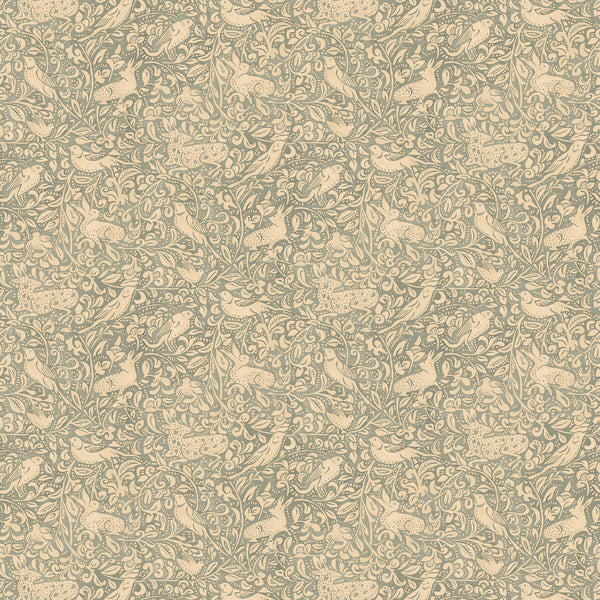 Hedgerow - Soft Teal Teal By Mulberry | Print Club Wallcovering |  Wallcovering