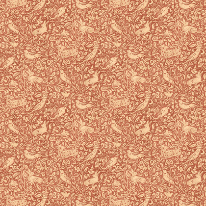 Hedgerow - Russet Red By Mulberry | Print Club Wallcovering |  Wallcovering