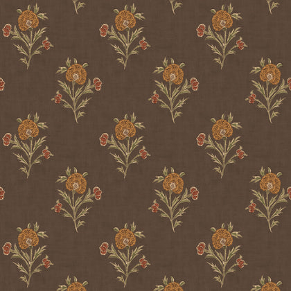 Somerton - Espresso Brown By Mulberry | Print Club Wallcovering |Botanical & Floral  Wallcovering