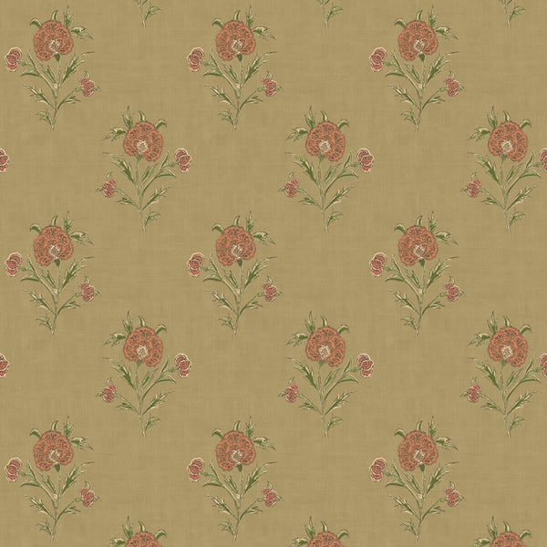 Somerton - Moss Green By Mulberry | Print Club Wallcovering |Botanical & Floral  Wallcovering