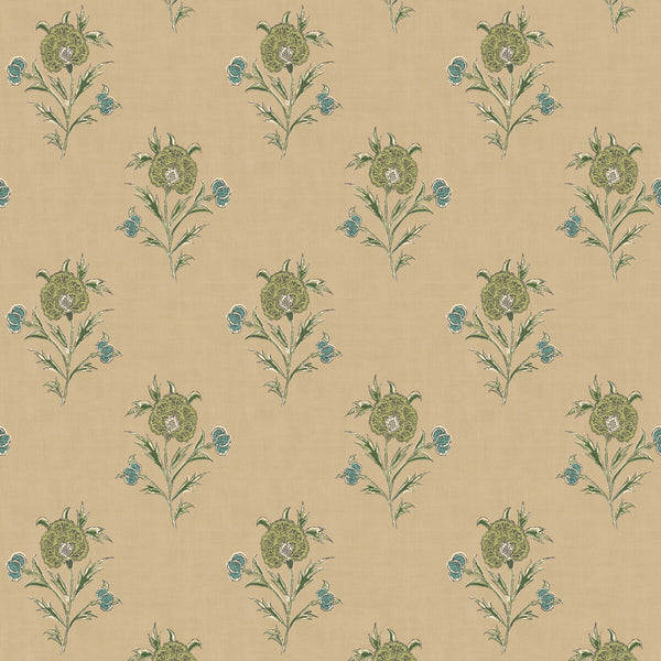 Somerton - Emerald Beige By Mulberry | Print Club Wallcovering |Botanical & Floral  Wallcovering