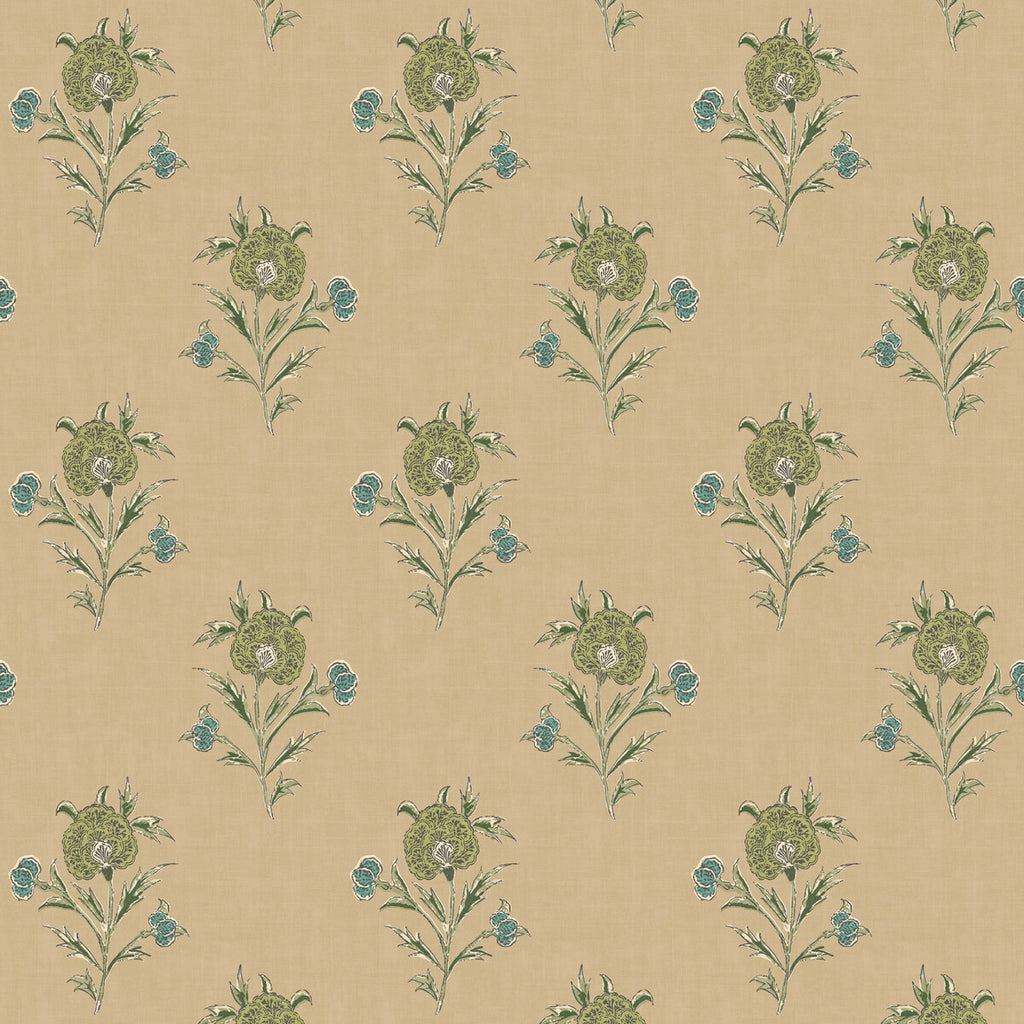 Somerton - Emerald Beige By Mulberry | Print Club Wallpaper |Botanical & Floral  Wallcovering