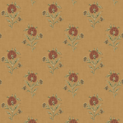 Somerton - Ochre Yellow By Mulberry | Print Club Wallcovering |Botanical & Floral  Wallcovering