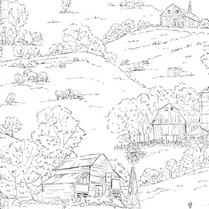 Pasture Toile Wallpaper | Jeffrey Stevens