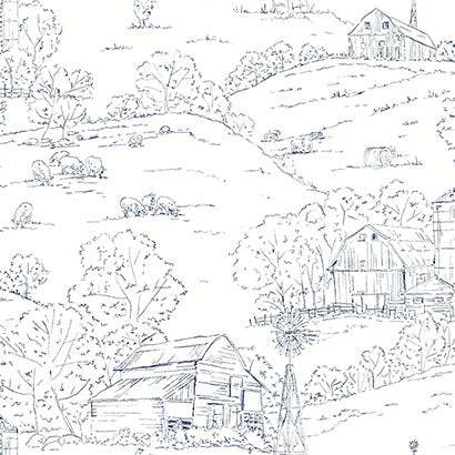 Pasture Toile Wallpaper | Jeffrey Stevens