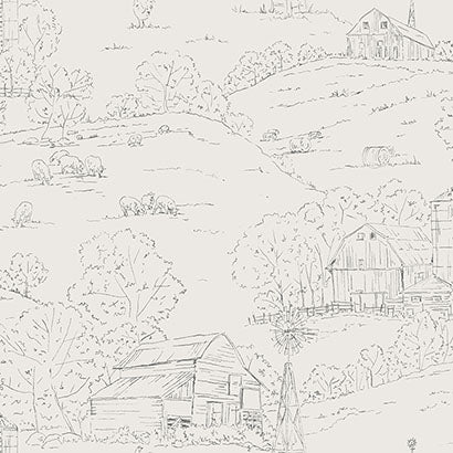 Fort William Charcoal Wallcovering | Jeffrey Stevens