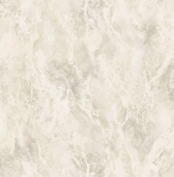 Paint Splatter Contemporary Abstract - Metallic Champagne, White, and Tan | Architectural Wallcoverings