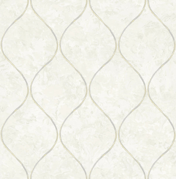 Ogee Contemporary Ogee - Off-White and Metallic Gold | Architectural Wallcoverings