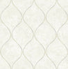 Malibu Ogee Wallpaper - Contemporary Ogee - Off-White and Metallic Gold | Malibu Wallpaper