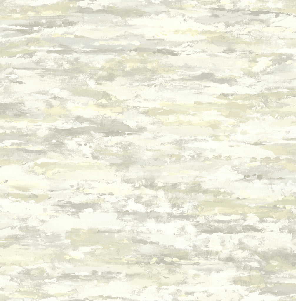 Malibu Brushstrokes Wallpaper - Contemporary Abstract - Metallic Pearl and Silver | Malibu Wallpaper