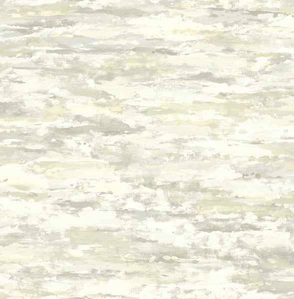 Malibu Brushstrokes Wallpaper - Contemporary Abstract - Metallic Pearl and Silver | Malibu Wallpaper