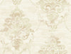 Malibu Damask Wallpaper - Contemporary Damask - Metallic, Tan, and Soft Peach | Malibu Wallpaper