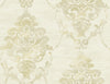 Malibu Damask Wallpaper - Contemporary Damask - Metallic, Cream, and Greige | Malibu Wallpaper
