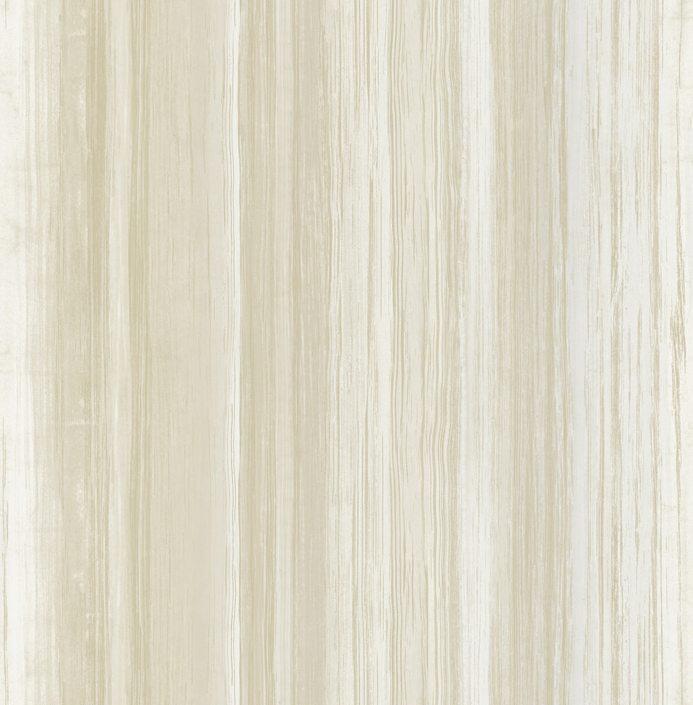 Malibu Stripe Wallpaper - Contemporary Striped - Metallic Ivory and Sand | Malibu Wallpaper