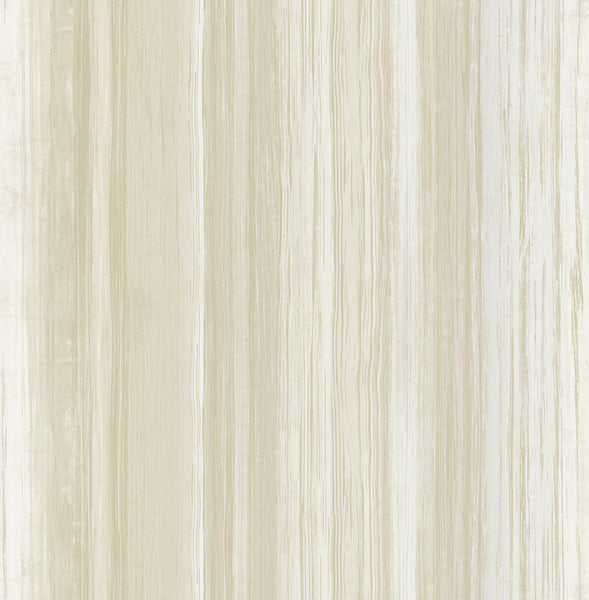Malibu Stripe Wallpaper - Contemporary Striped - Metallic Ivory and Sand | Malibu Wallpaper