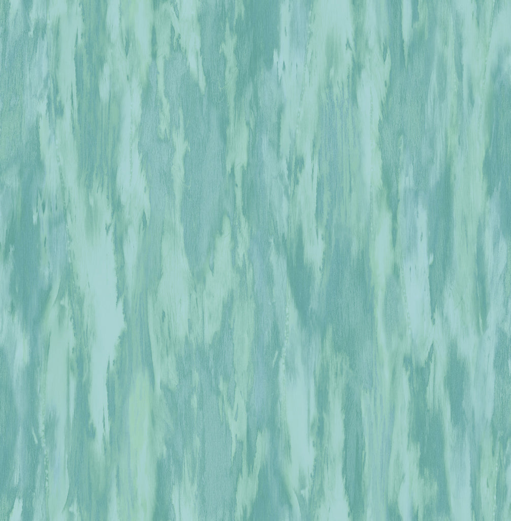 Malibu Stria Wallpaper - Contemporary Stria - Metallic Turquoise and Aqua | Malibu Wallpaper