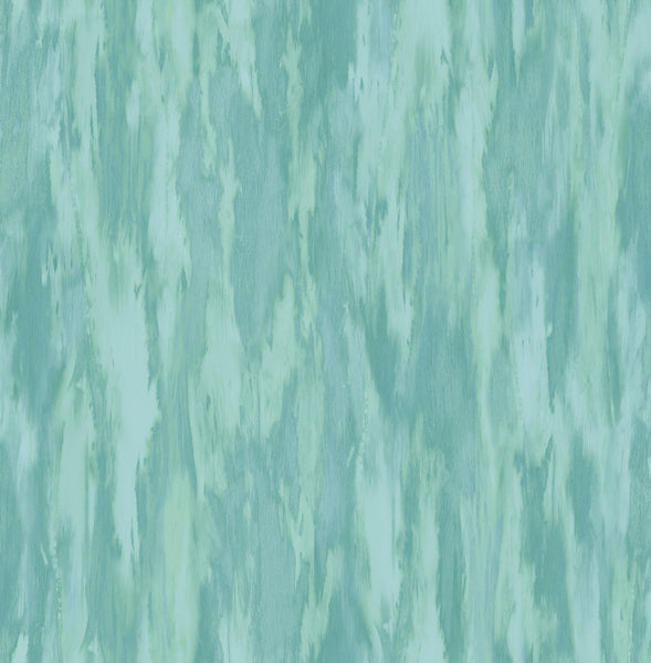 Malibu Stria Wallpaper - Contemporary Stria - Metallic Turquoise and Aqua | Malibu Wallpaper
