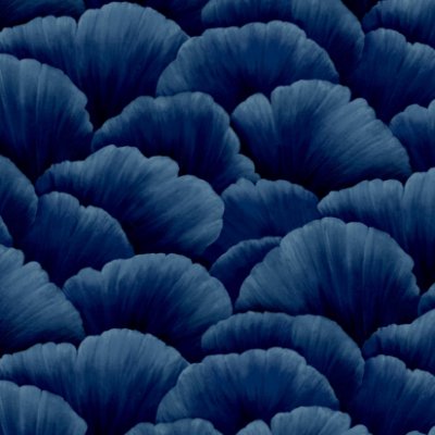 Fleur Ii Grasse Grasse Blue - Midnight Blue Commercial Wallcovering | Koroseal