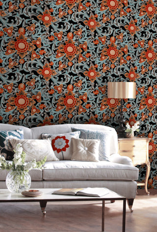 Floral Painting - Dark Wallcovering | Mind the Gap