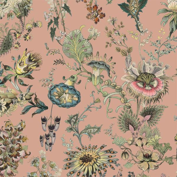 Flora Fantasia Bisque Pink, Sample Wallcoverings | House of Hackney