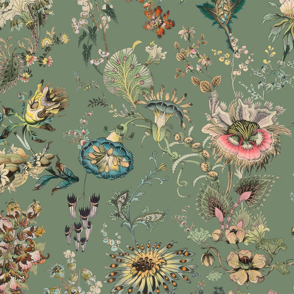 Flora Fantasia Verdigris, Sample Wallcoverings | House of Hackney