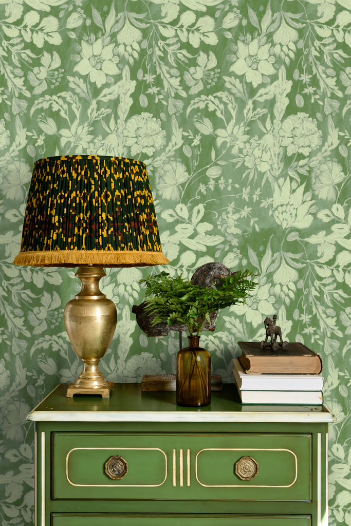 Flowery Ornament Bud Green Wallpaper | Mind The Gap
