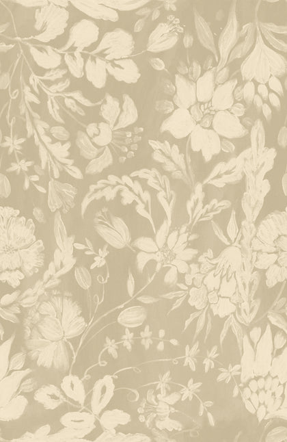 Flowery Ornament Taupe - Taupe, Beige Wallcovering | Mind the Gap
