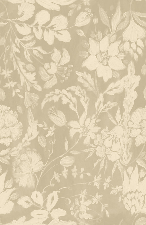 Flowery Ornament Taupe - Taupe, Beige Wallcovering | Mind the Gap